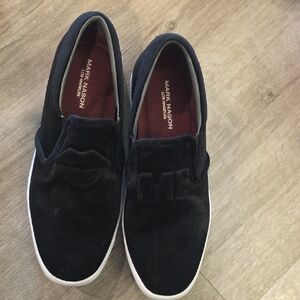 New Women's Mark Nason Black Velvet Slip-Ons